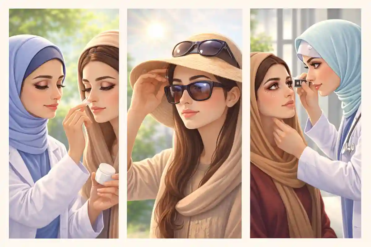 تغییر واکنش پوست اطراف چشم به نور خورشید بعد از بلفاروپلاستی