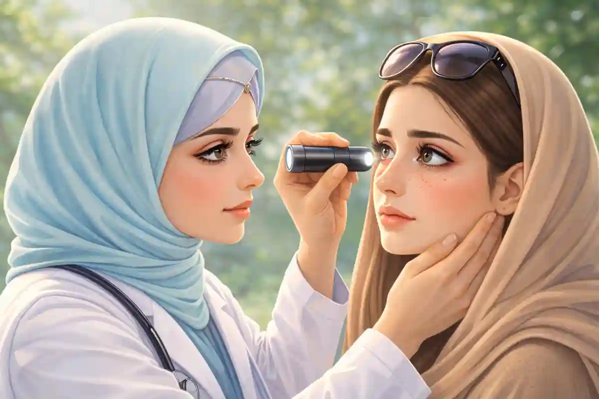 تغییر واکنش پوست اطراف چشم به نور خورشید بعد از بلفاروپلاستی