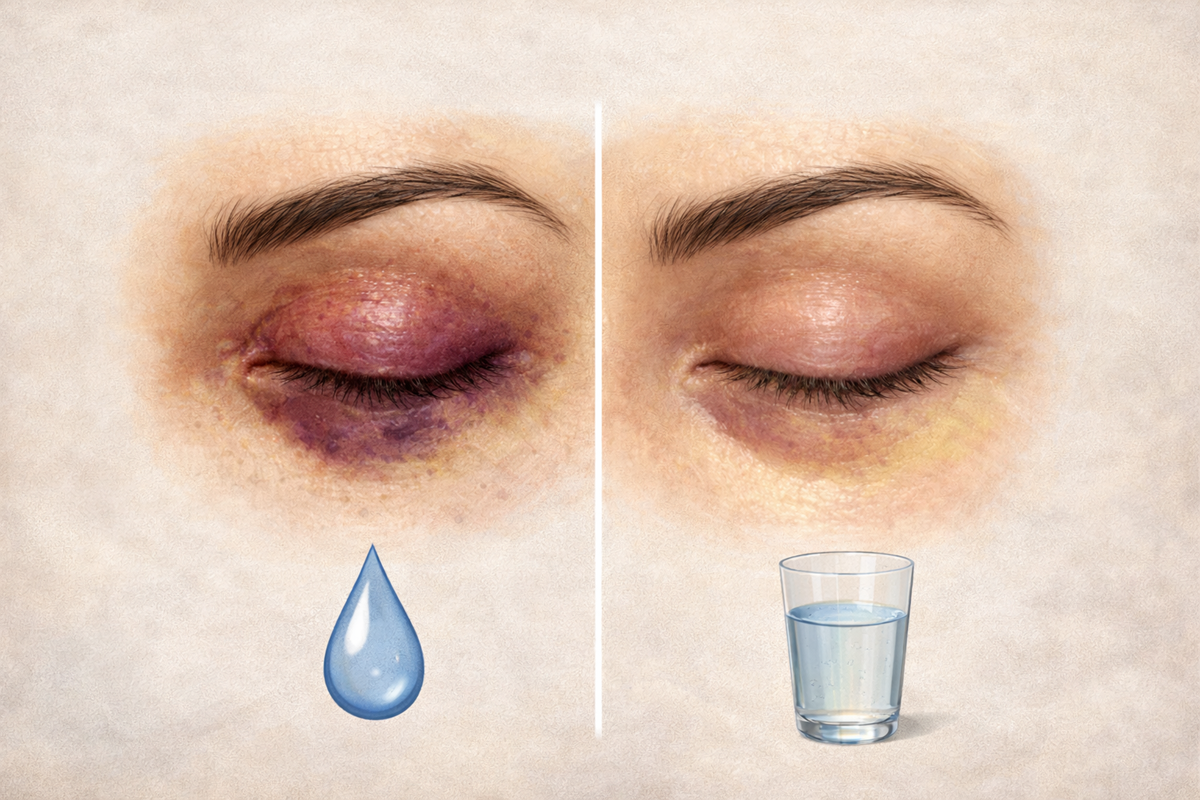 تأثیر کمآبی بدن بر شدت کبودی بعد از بلفاروپلاستی