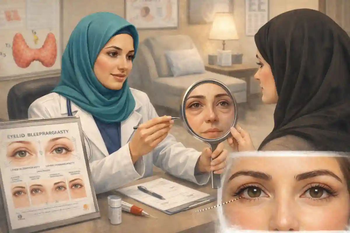 ارتباط اختلالات تیروئید با پف پلک و نتایج بلفاروپلاستی